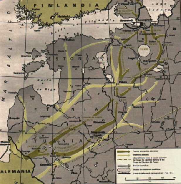 Avance sobre Leningrado del Grupo de Ejercitos Norte