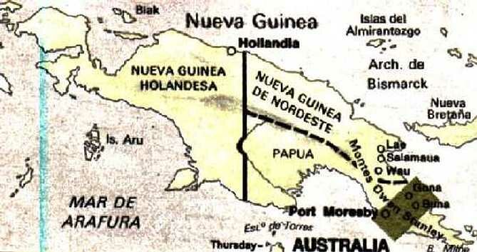 Mapa general de la Nueva Guinea holandesa